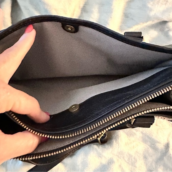 Fossil Purse, black leather with cheetah print panel on front - Picture 3 of 6